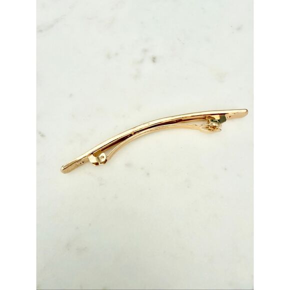 Nordstrom Gold Tone French Barrette Hair Clip Minimalist Textured Metal - Paris main image 5